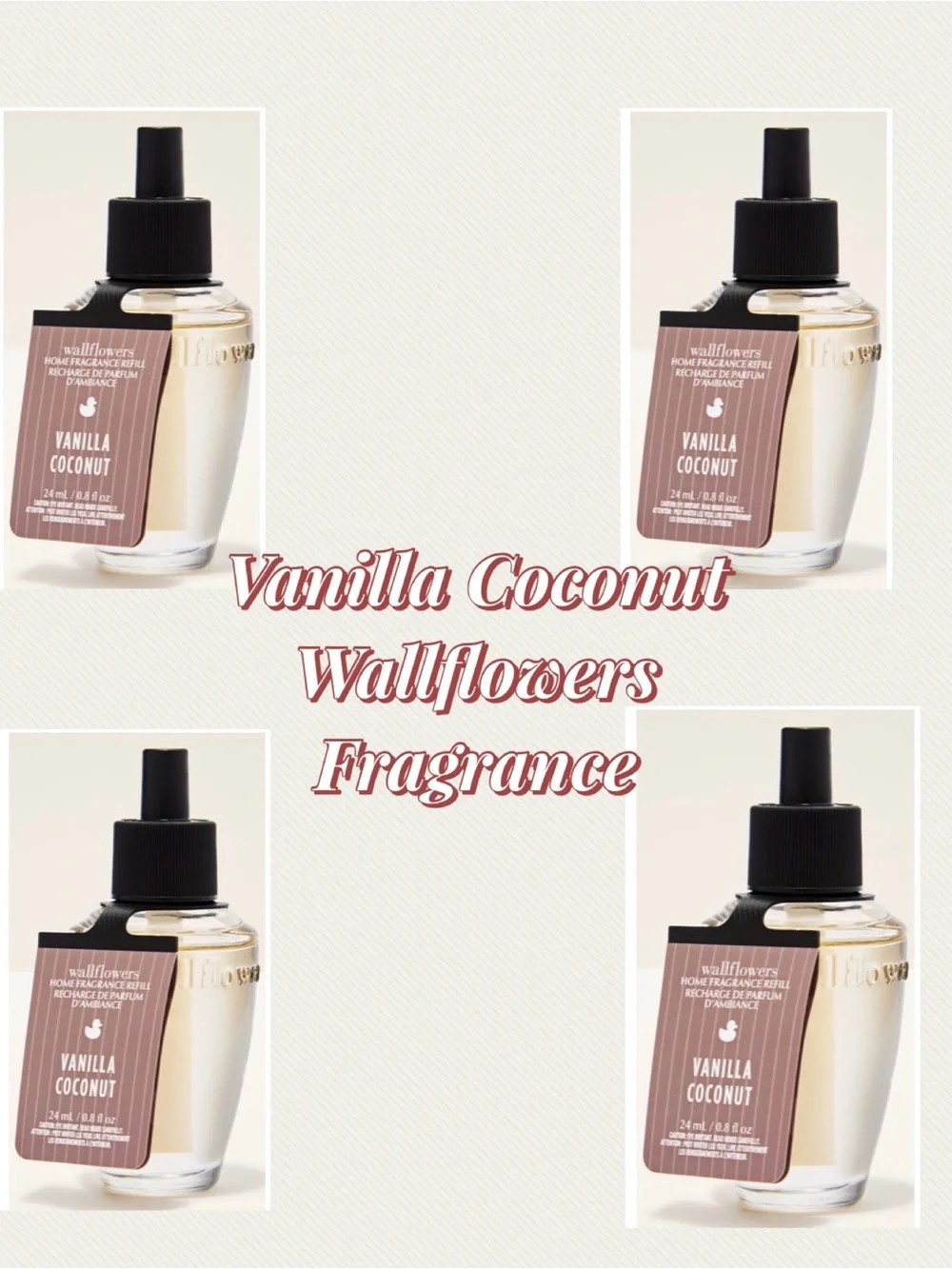 Bath & Body Works Vanilla Coconut Wallflowers Plug-In Fragrance – Cream & Black